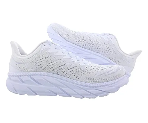 1110508 HOKA MEN'S CLIFTON 7 ALL WHITE SIZE 11 WIDE - Like New