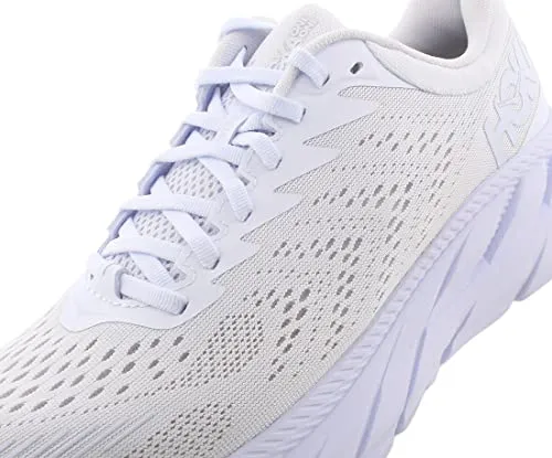 1110508 HOKA MEN'S CLIFTON 7 ALL WHITE SIZE 11 WIDE - Like New