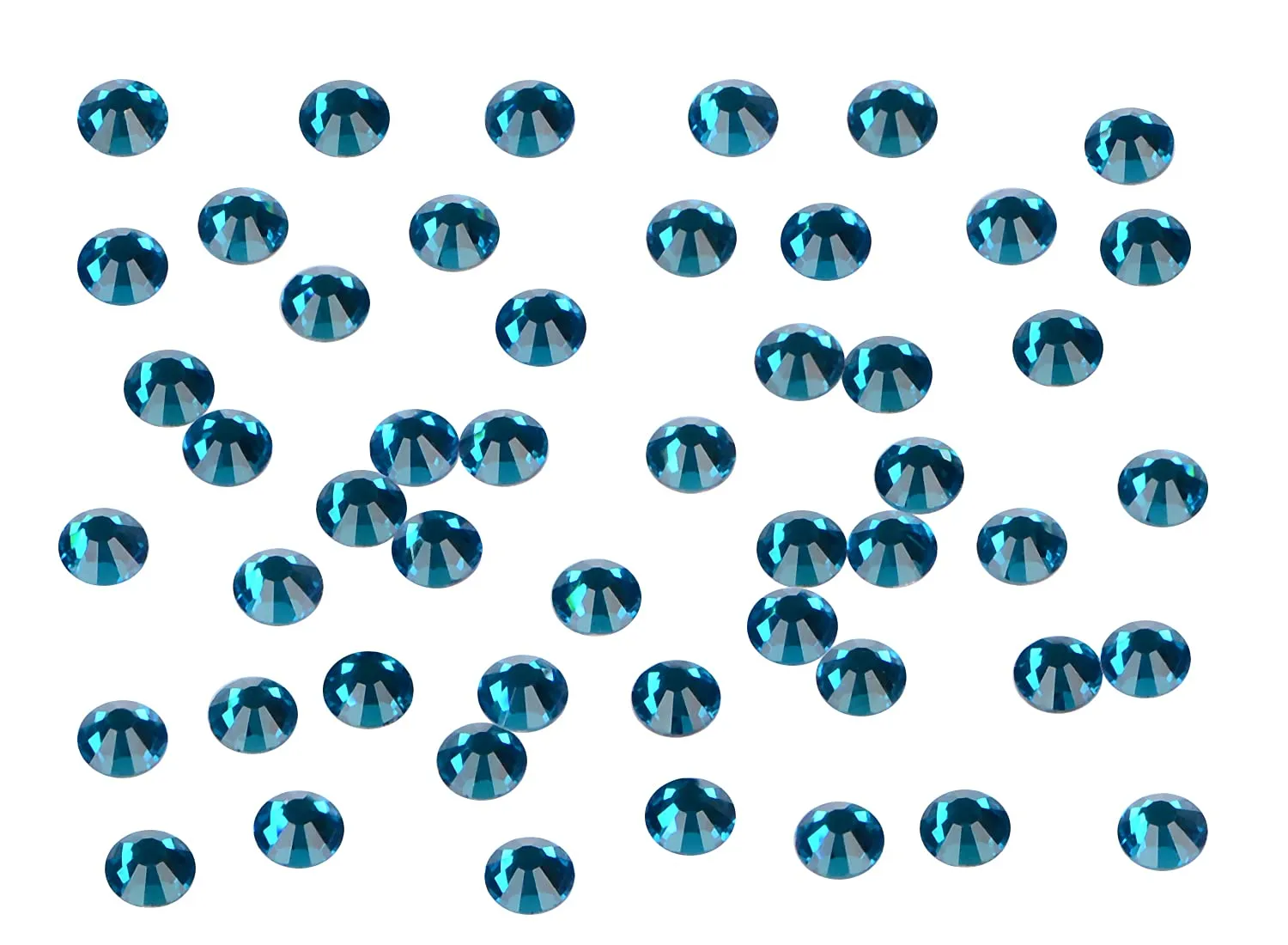 1440PCS Art Nail Rhinestones Non Hotfix Glue Fix Round Crystals Glass Flatback for DIY Jewelry Making with one Picking Pen (ss16 1440pcs, Blue Zircon)