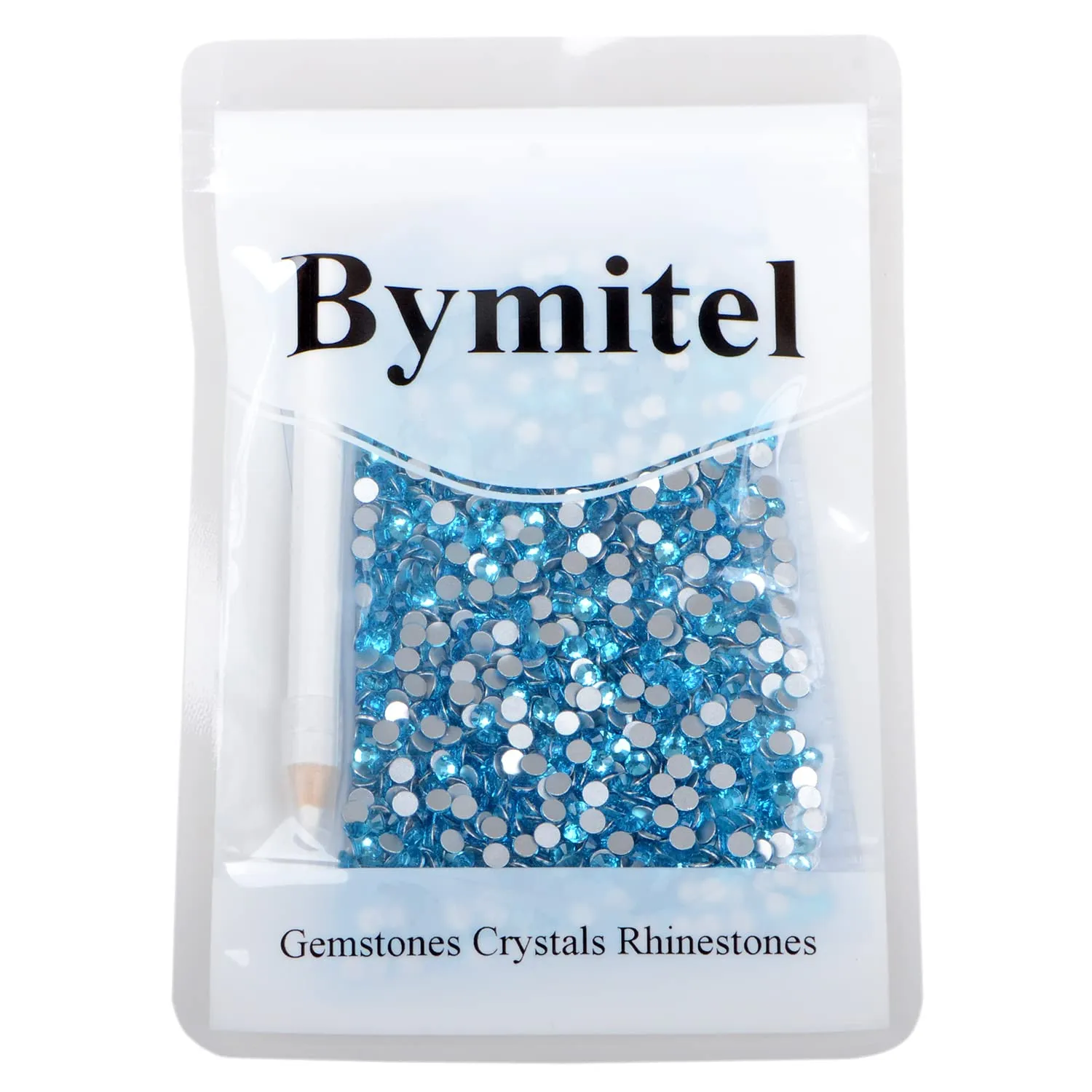 1440PCS Art Nail Rhinestones Non Hotfix Glue Fix Round Crystals Glass Flatback for DIY Jewelry Making with one Picking Pen (ss16 1440pcs, Blue Zircon)