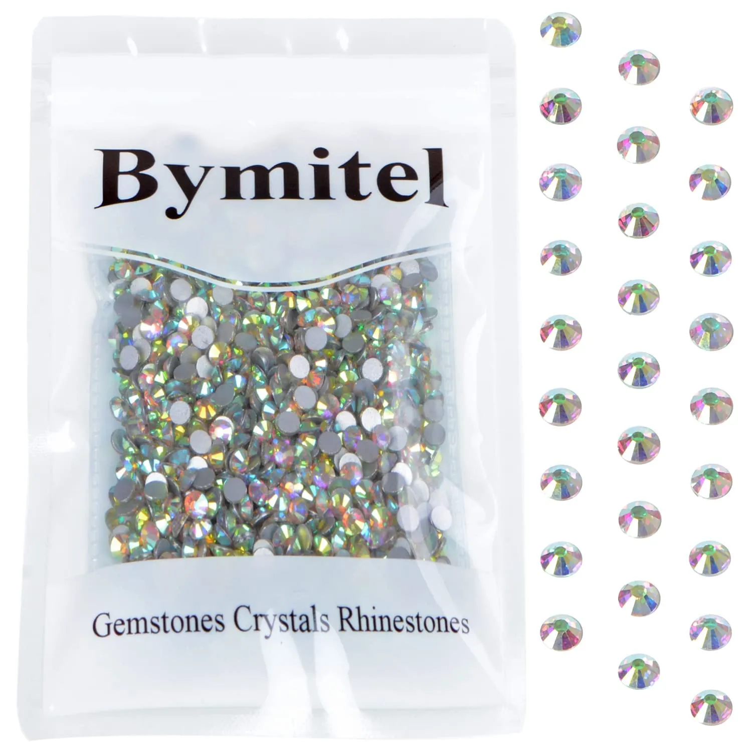 1440PCS Art Nail Rhinestones non Hotfix Glue Fix Round Crystals Glass Flatback for DIY Jewelry Making with one Picking Pen (ss16 1440pcs, Crystal AB)
