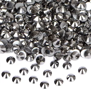 1440PCS Art Nail Rhinestones Non Hotfix Glue Fix Round Crystals Glass Flatback for DIY Jewelry Making with one Picking Pen (ss16 1440pcs, Jet Hematite)
