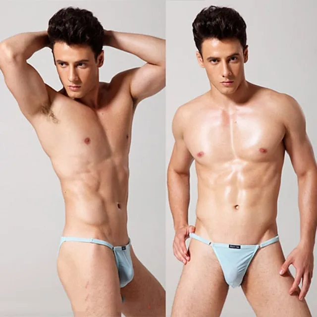 3 Pack Men's Nylon Briefs in Neutral and Black Colors