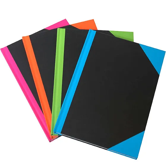 4 Pack Notebook Casebound Ruled 192 Leaf A5 Assorted Corners