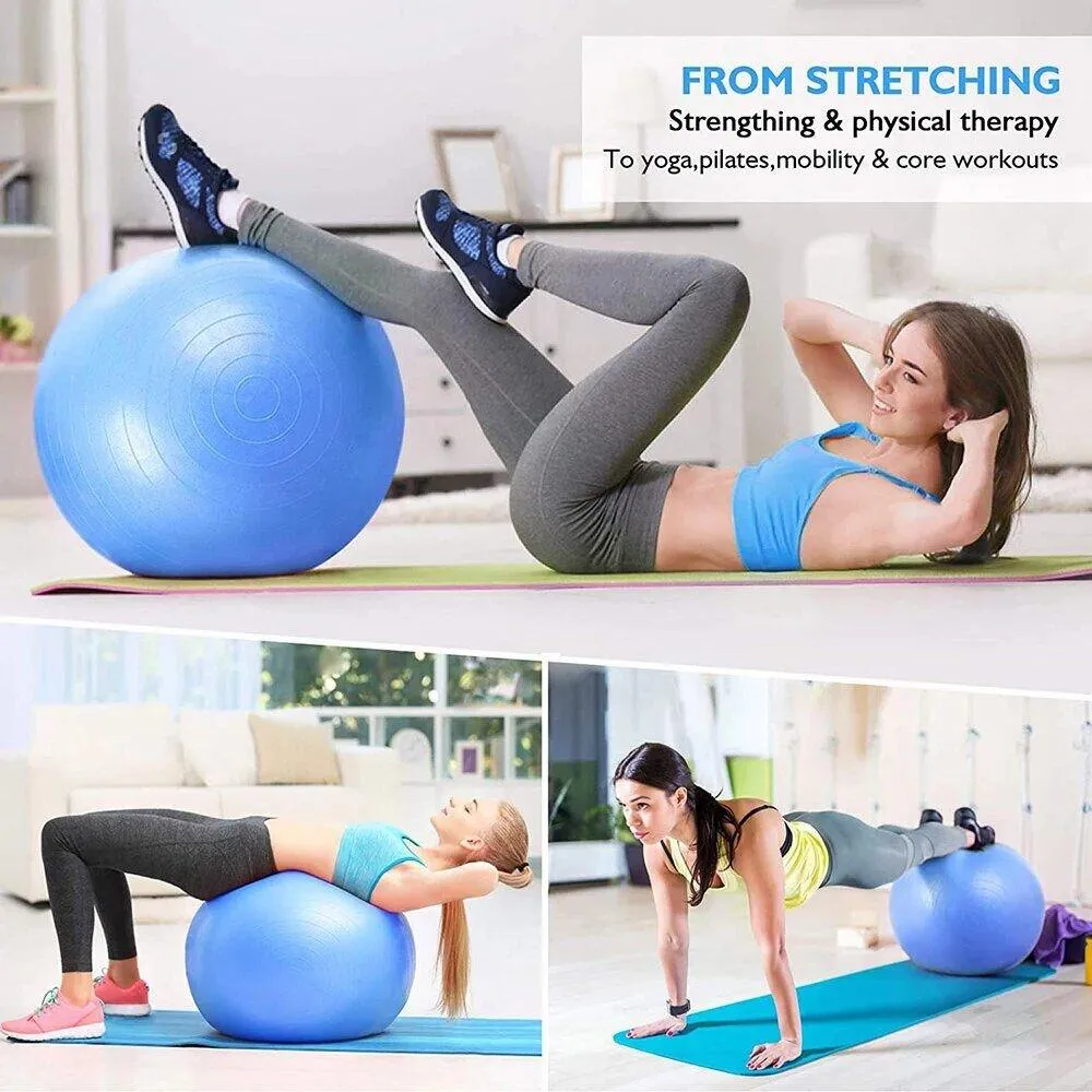 65cm Anti-Burst Gym and Yoga Ball -183087 BLUE