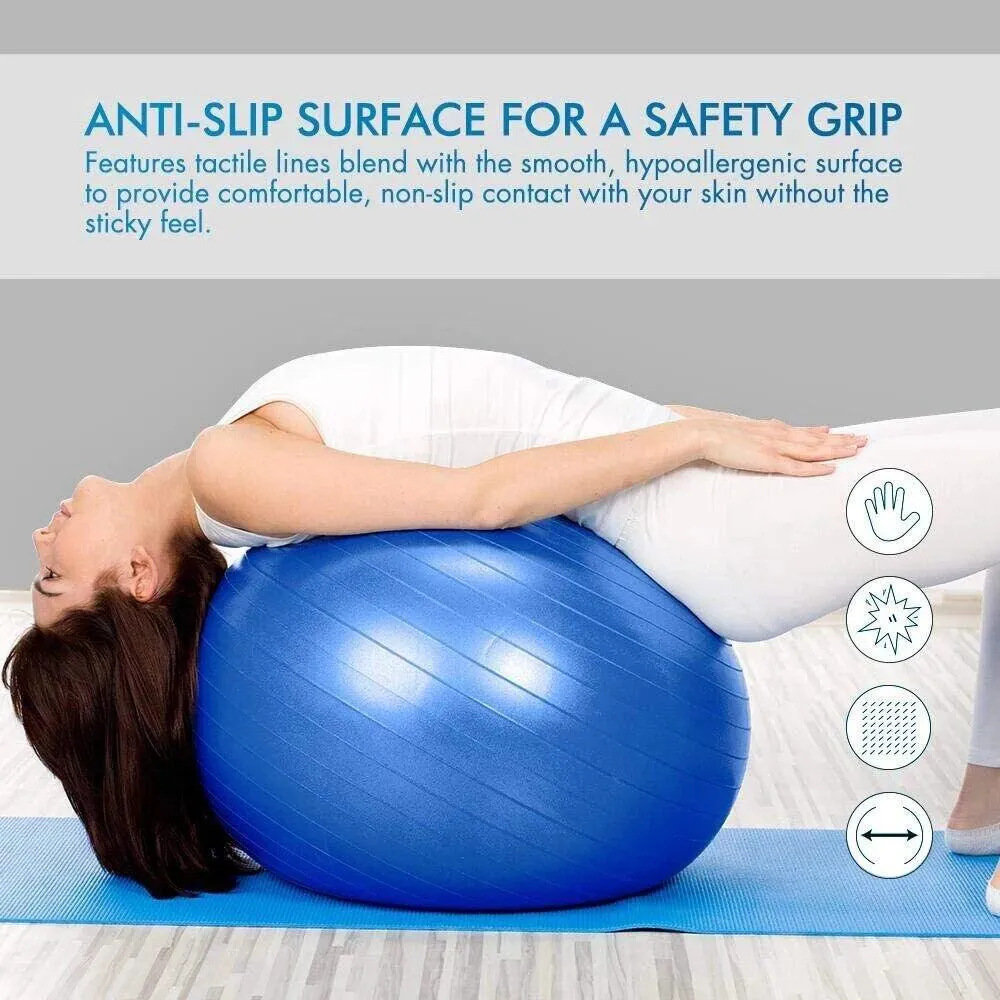 65cm Anti-Burst Gym and Yoga Ball -183087 BLUE