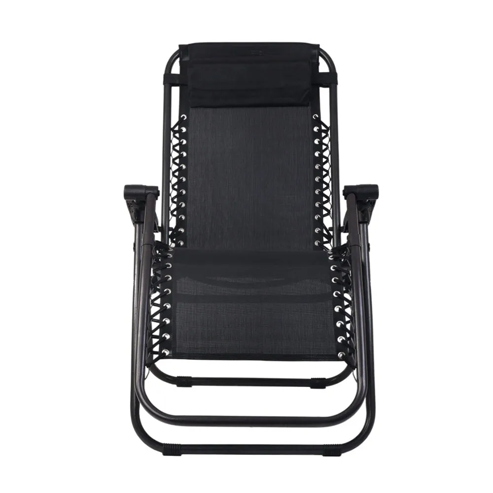 Adjustable Folding Zero Gravity Lounge Chair, Black - Gardeon