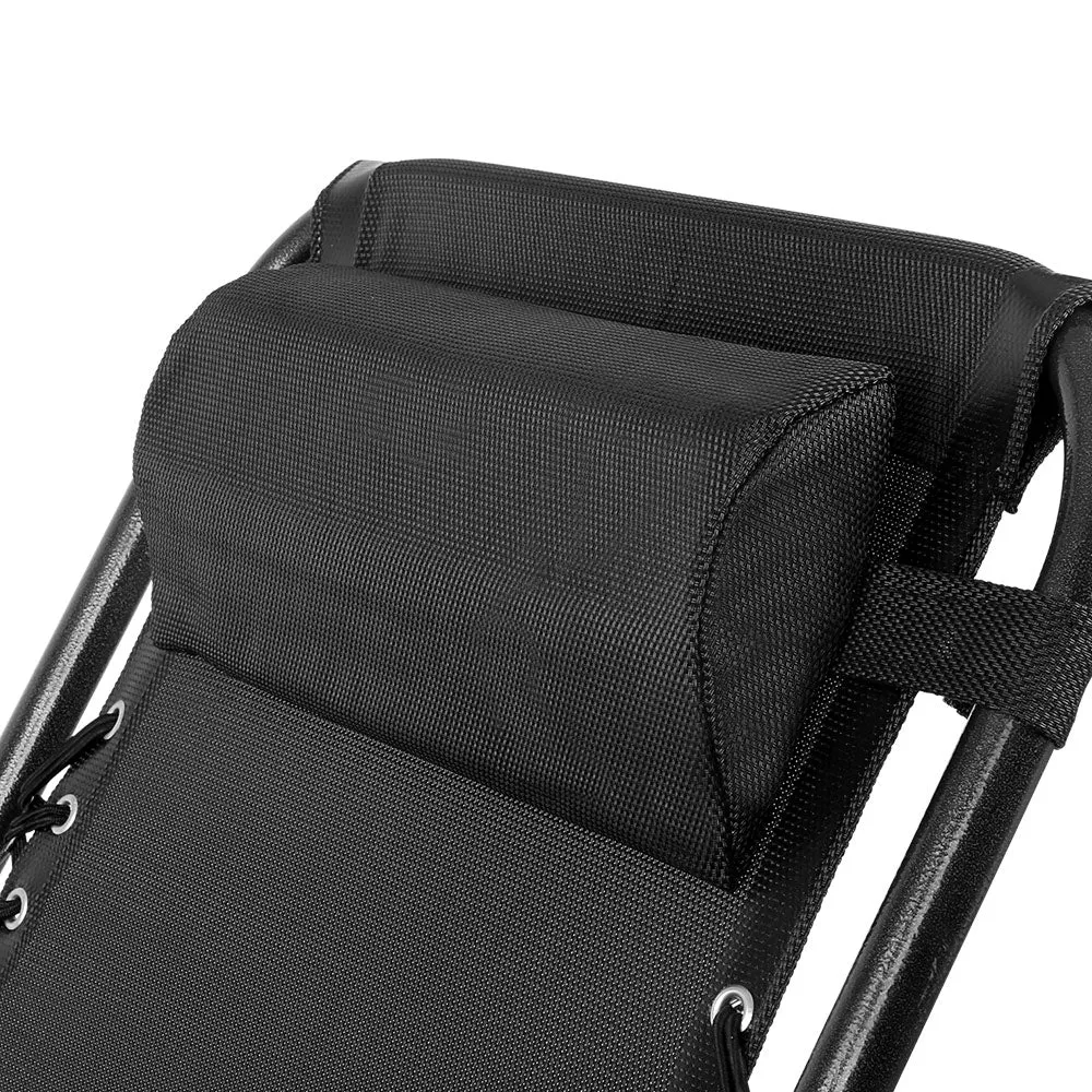 Adjustable Folding Zero Gravity Lounge Chair, Black - Gardeon