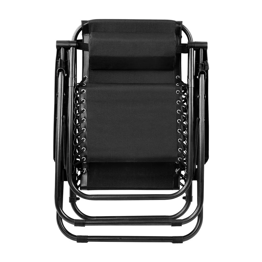 Adjustable Folding Zero Gravity Lounge Chair, Black - Gardeon