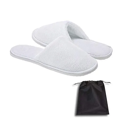 AhfuLife Spa Slippers 10 Pairs of Hotel Slippers, 2 Sizes Disposable Slippers Closed-Toe Slippers, Guest Slippers, Non-slip Slippers for Guest, House Slippers Unisex, Bedroom, Party, Travel