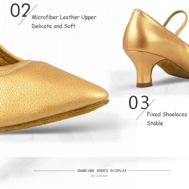 Ballroom Dance Shoes for Women, Salsa Dance Sneakers & Dancing Latin Shoes with Soft Microfiber Leather Sole