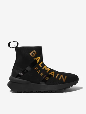 Balmain Kids Logo Print Speed Trainers Balmain Kids Logo Print Speed Trainers