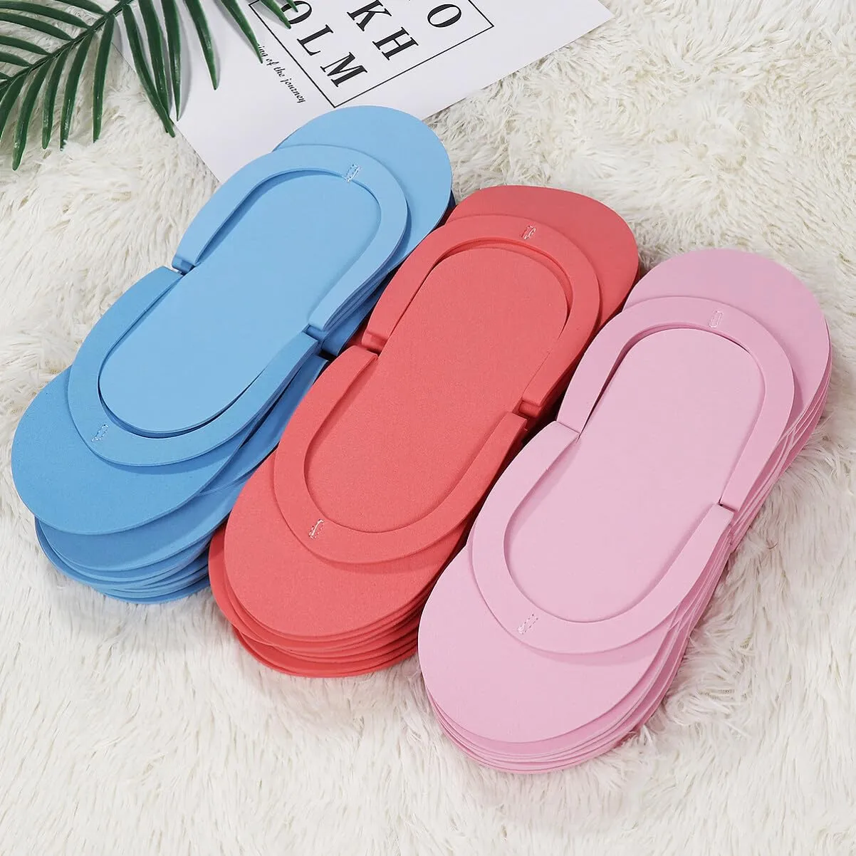 Beavorty 36 Pairs Disposable Slippers Pedicure Slipppers for Salon Spa Pedicure (Random Color) for Foot Flip Flop Salon Nail Spa