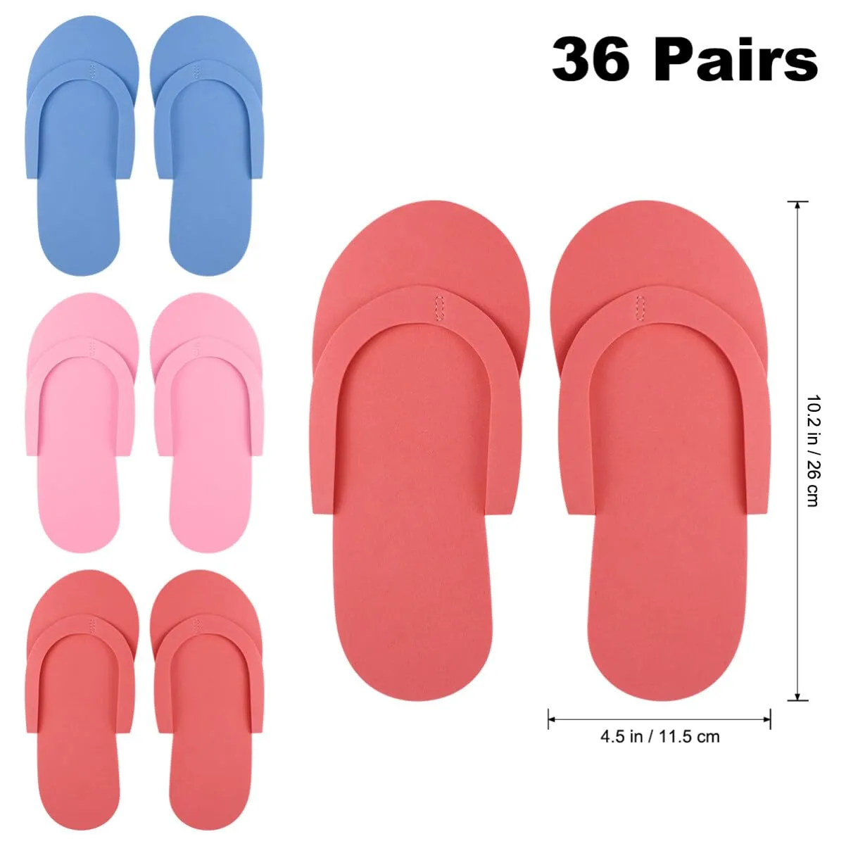 Beavorty 36 Pairs Disposable Slippers Pedicure Slipppers for Salon Spa Pedicure (Random Color) for Foot Flip Flop Salon Nail Spa