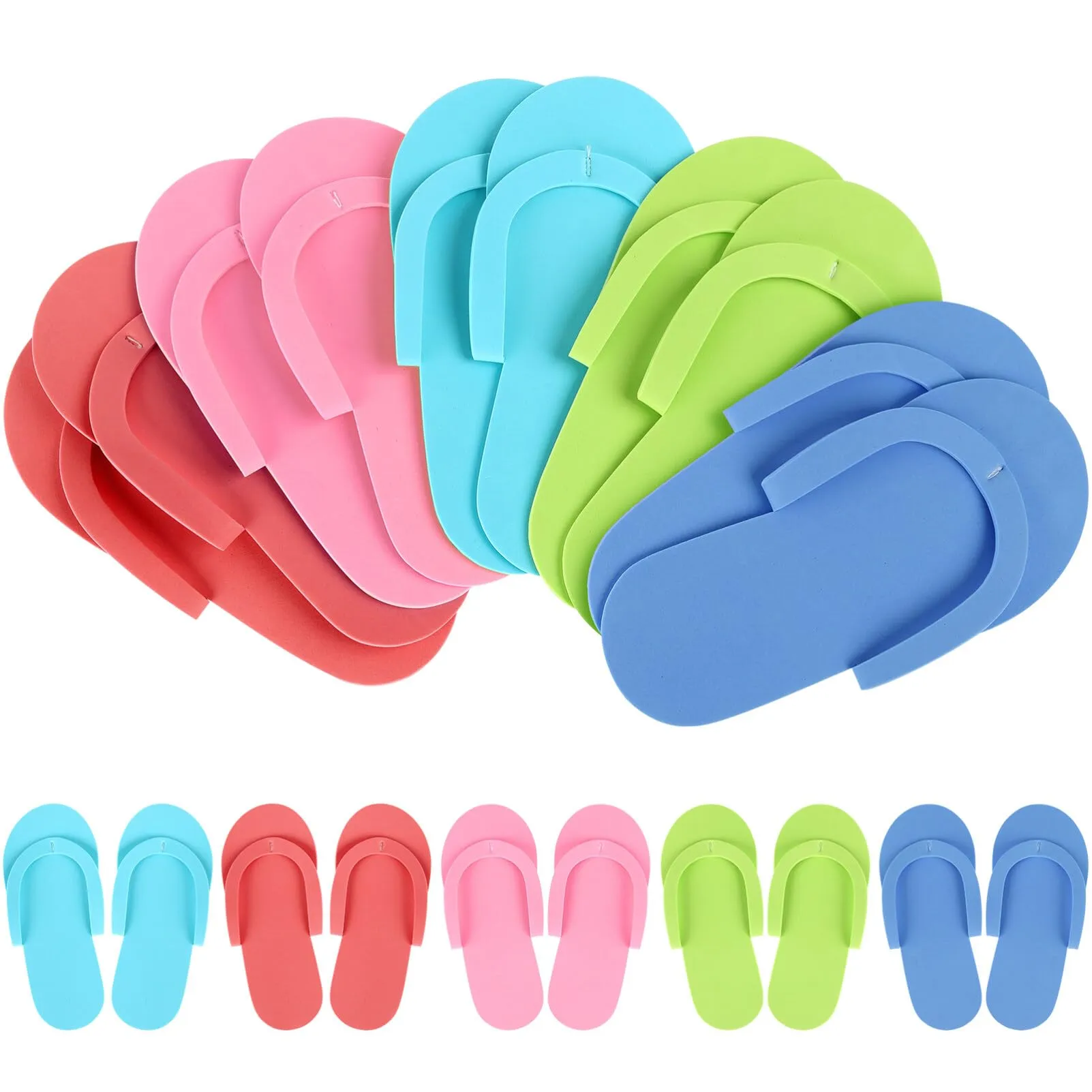 Beavorty 36 Pairs Disposable Slippers Pedicure Slipppers for Salon Spa Pedicure (Random Color) for Foot Flip Flop Salon Nail Spa