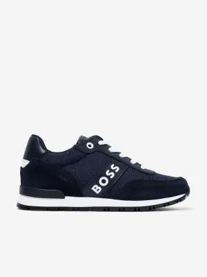 BOSS Boys Retro Runner Trainers in Navy BOSS Boys Retro Runner Trainers in Navy