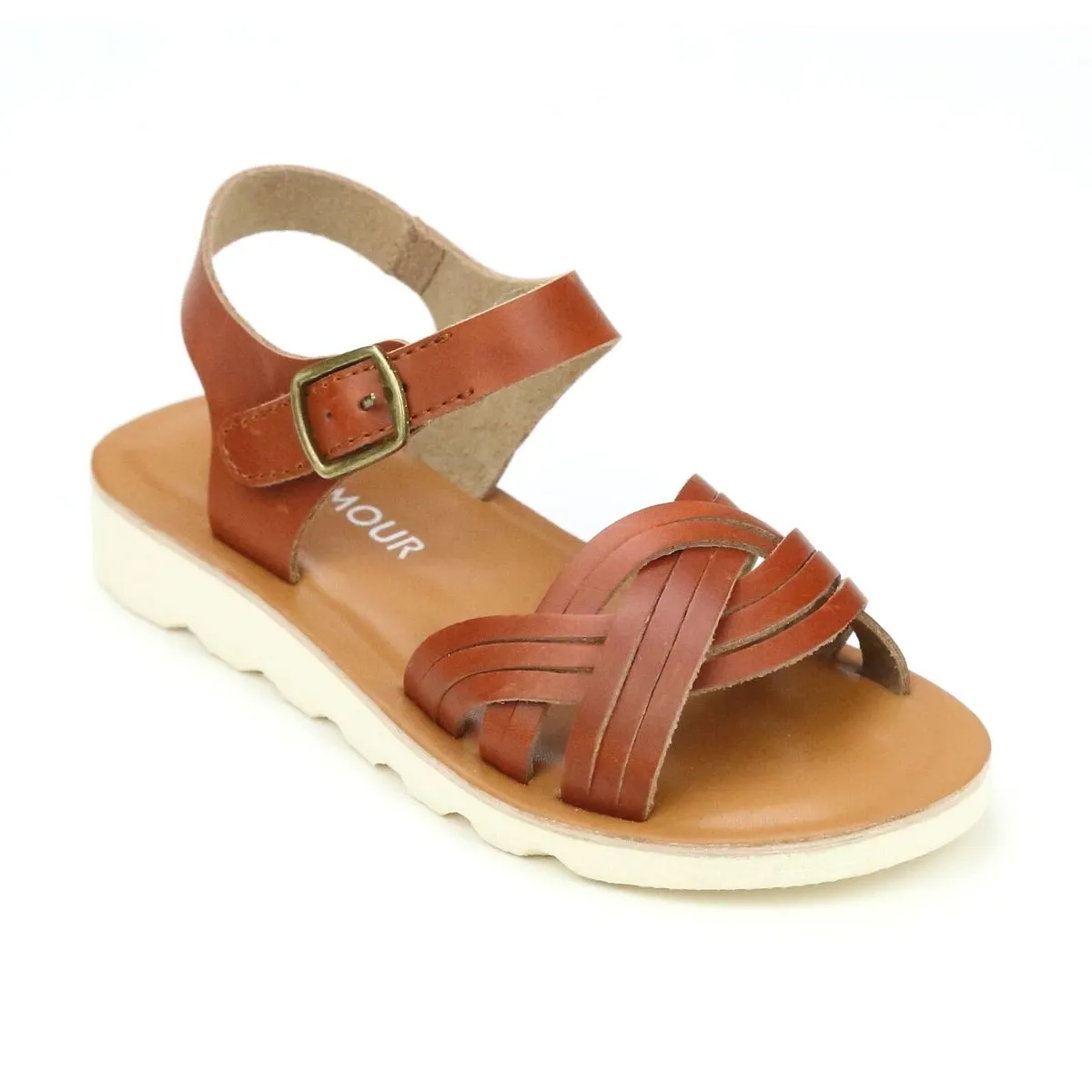 Classic Girls Athena Braided Leather Sandal