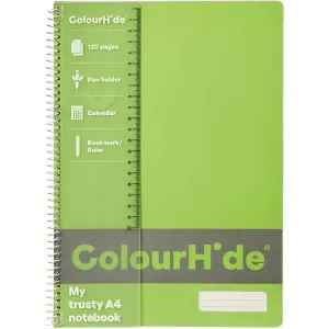 Colourhide My Trusty Notebook 120 Page A4 Fluoro Green
