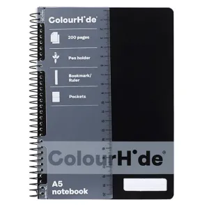 Colourhide Notebook 200 Page A5 Black