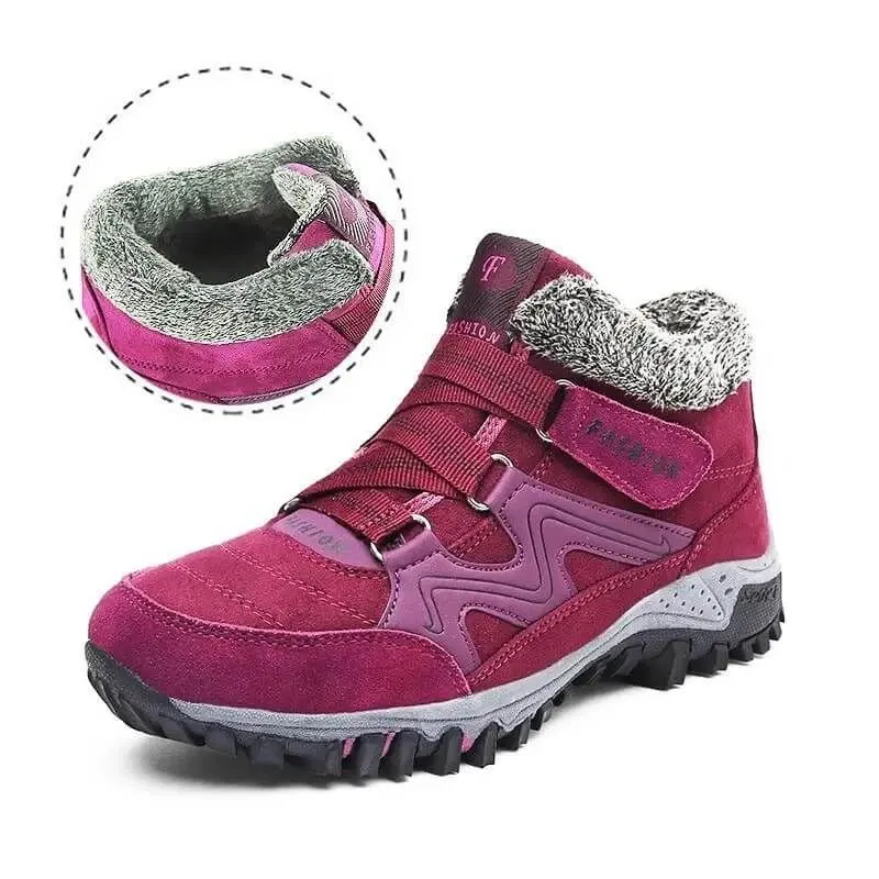 Comelyy Snowy Villia Leather Ankle Boots