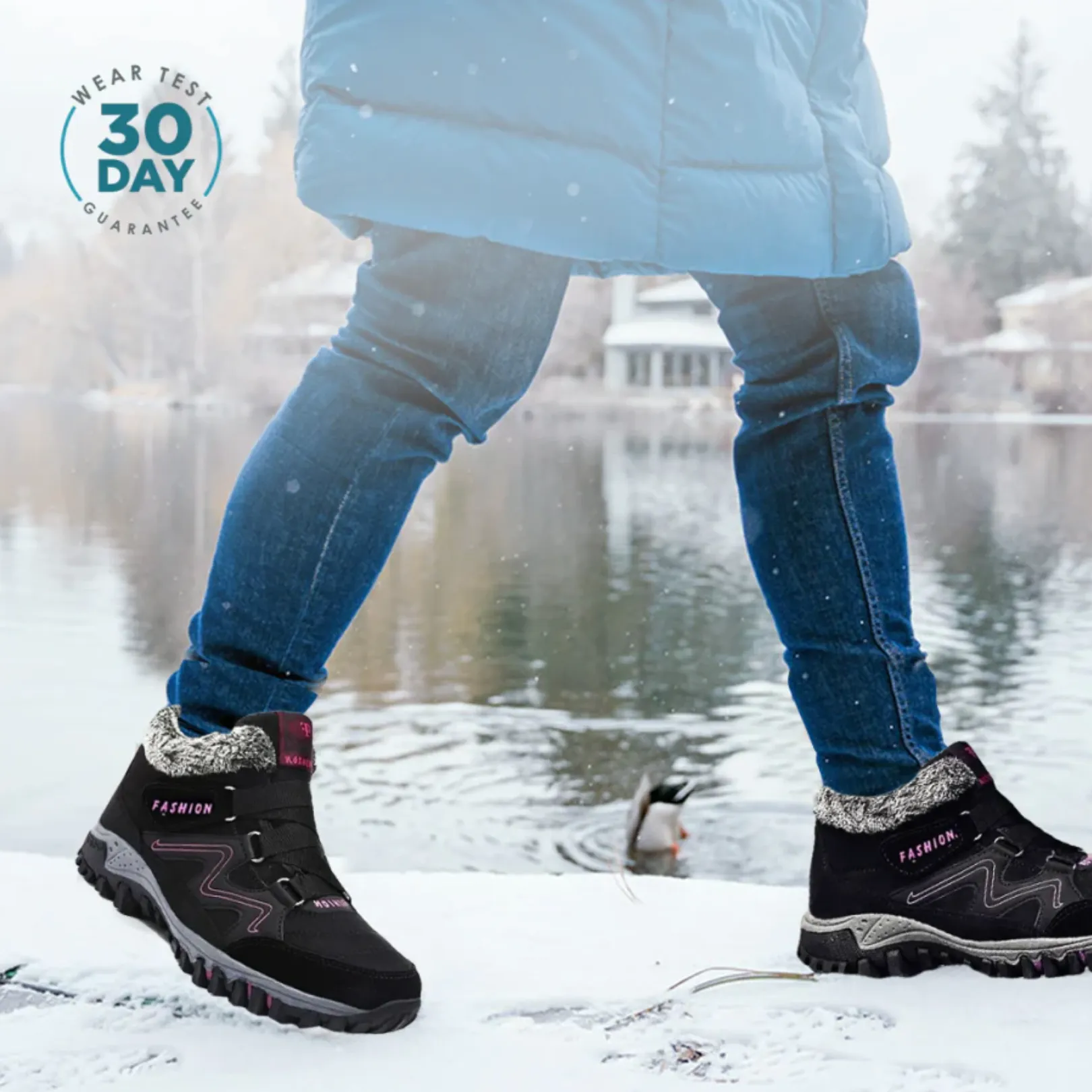 Comelyy Snowy Villia Leather Ankle Boots