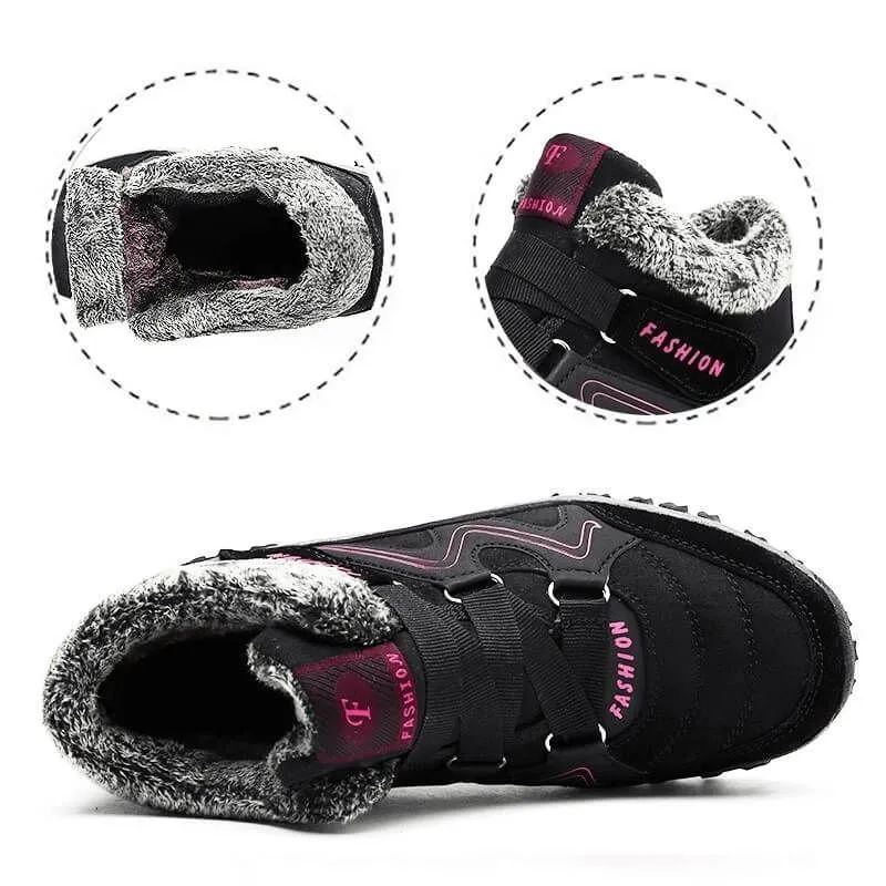 Comelyy Snowy Villia Leather Ankle Boots