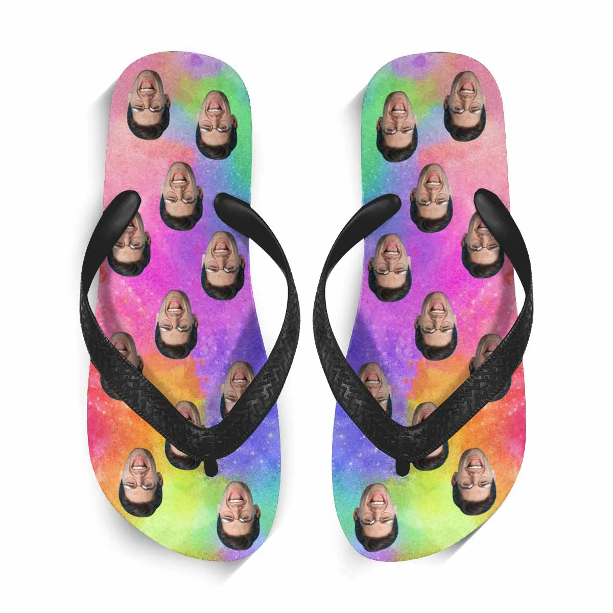 Custom Face Colorful Flip Flops For Both Man And Woman Funny Gift For Vacation,Wedding Ideas For Guests