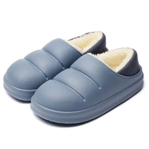 Cuzcare Winter Women Fur Slippers Waterproof Warm Plush Indoor Home