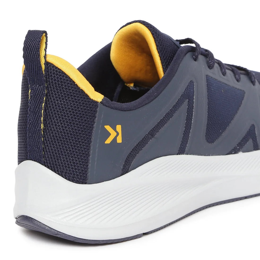 Eeken ESHGIA124 Navy Blue And Mustard Yellow Athleisure Shoes For Men