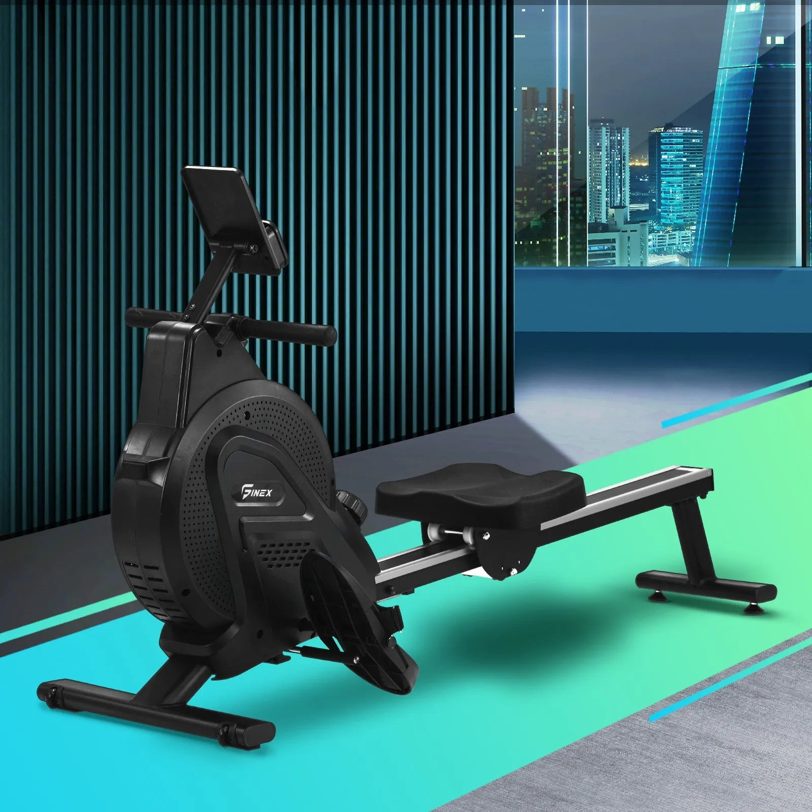 Finex Rowing Machine Rower Magnetic Resistance Cardio Equitment Exercise Fitness