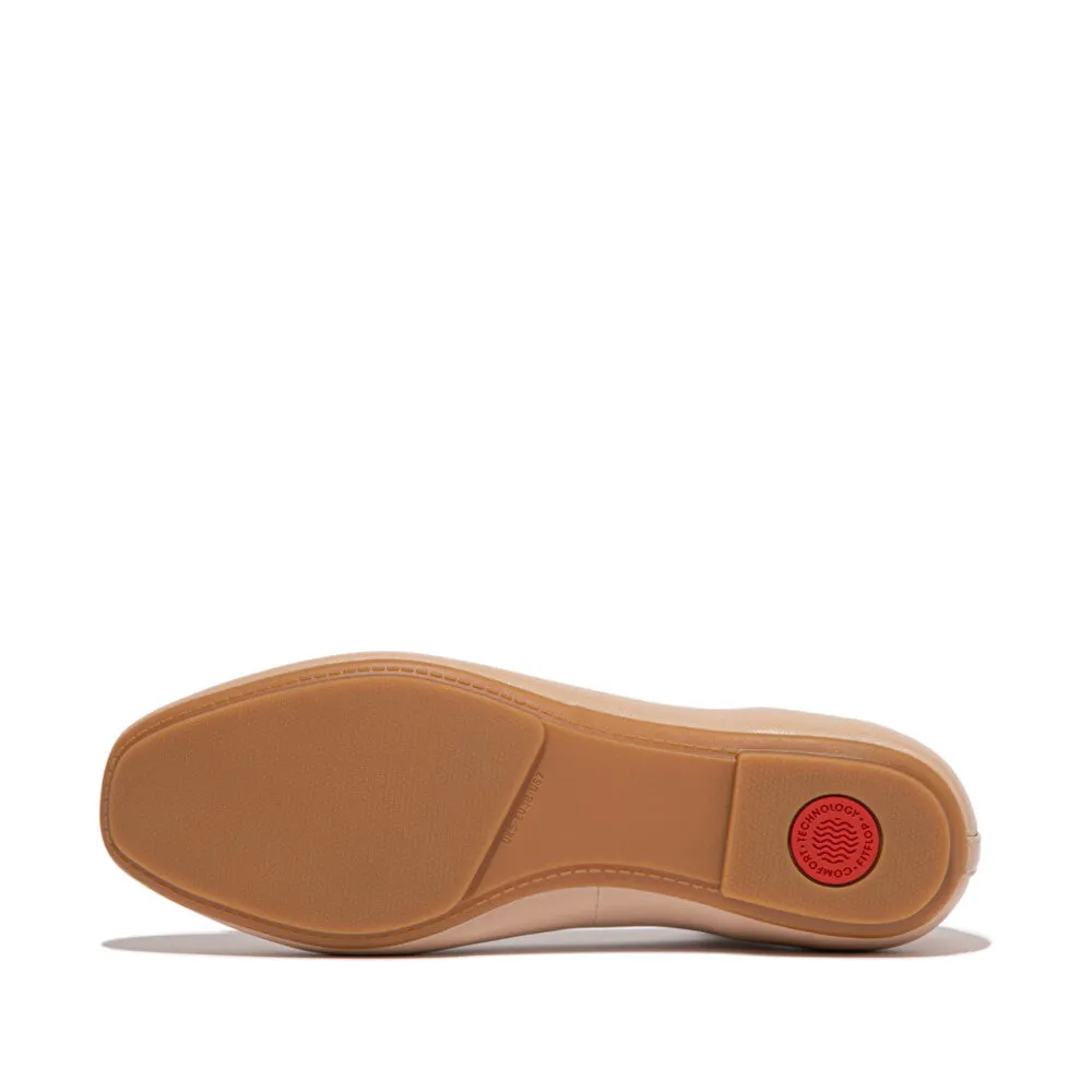 Fitflop Delicato Bow Soft Leather Ballet Flats Classic Beige