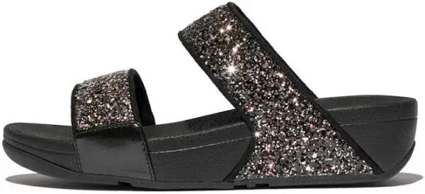 FitFlop Lulu Multi Tonal Glitter Slide Sandals - Black Multi