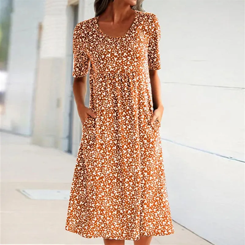 Floral Short Sleeve Dress | elegant everyday style