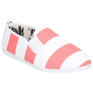Flossy Urpia Infants Classic 80's Stripe Slip-On Shoes with Scented Sole, Slim-Line Elastic Fitting, and Flexible Rubber Sole - Stylish and Comfortable