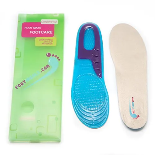Foot Relief Soft Silicone Sports Gel Insoles, Insert Pad (M (6~9 US Women's))