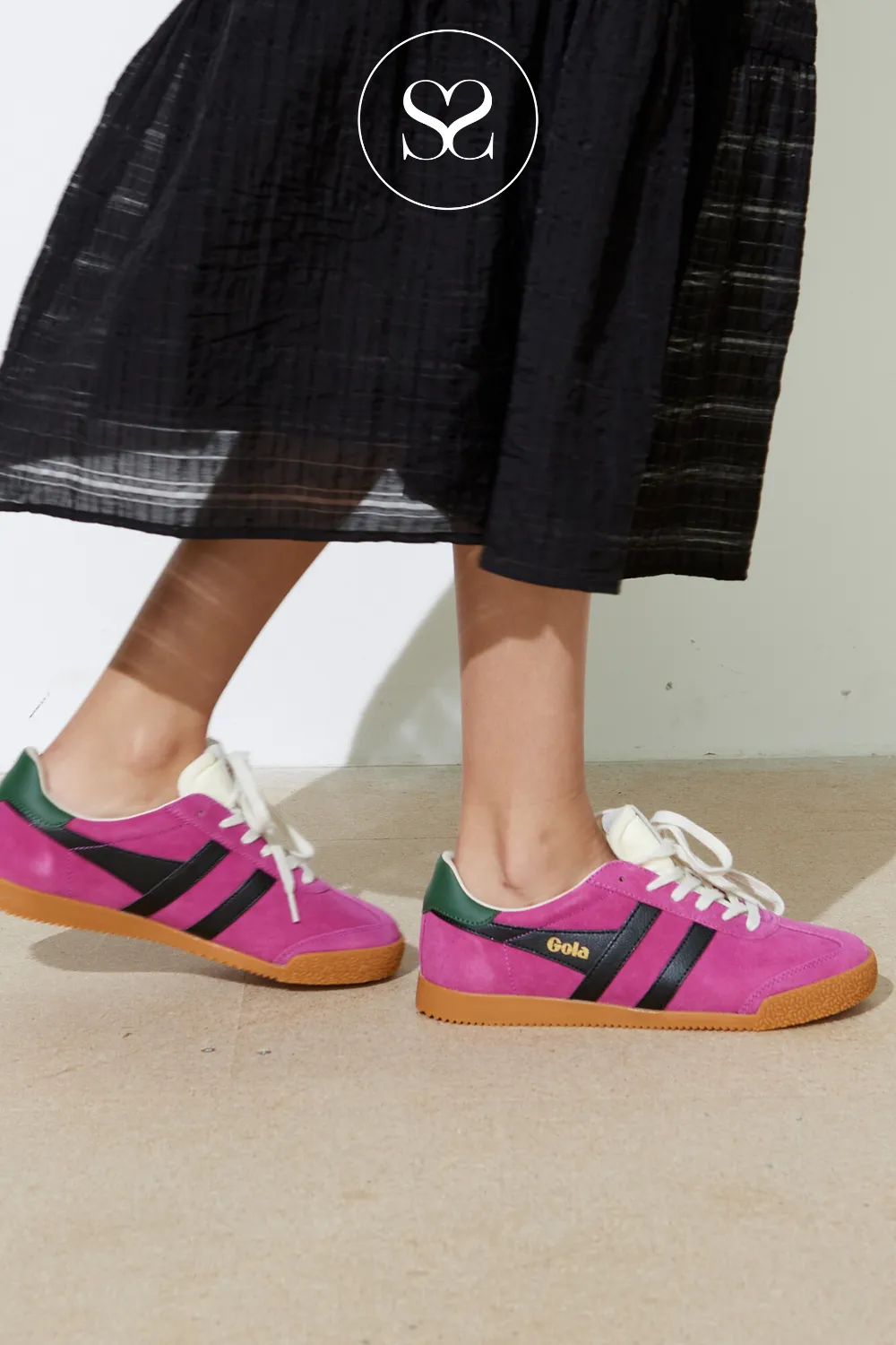GOLA ELAN CLB538KB FUCHSIA/BLACK/EVERGREEN TRAINERS
