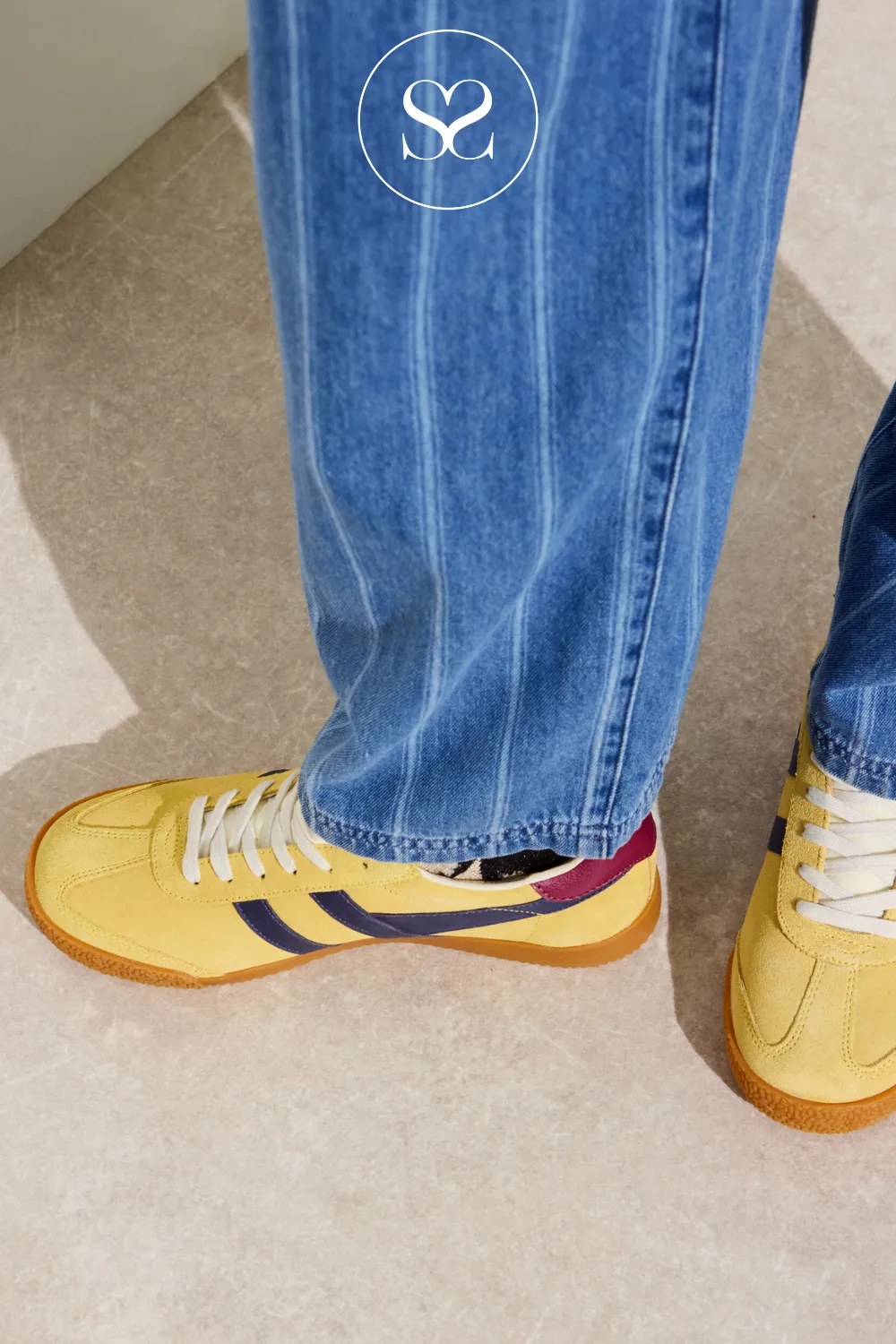 GOLA ELAN CLB538YV POLLEN YELLOW/PLUM/CERISE TRAINERS
