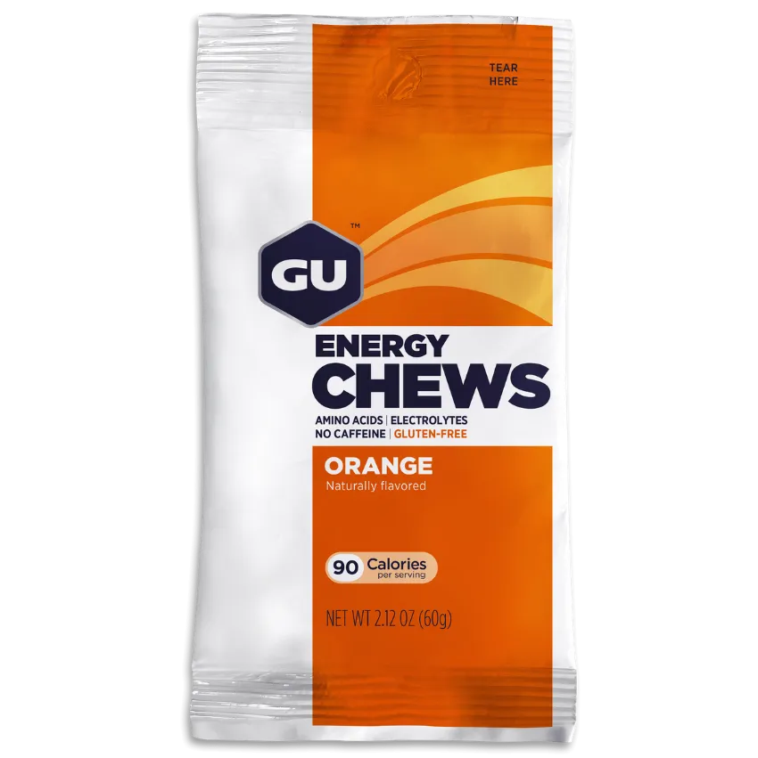 GU Energy Chews, Gummies with Electrolytes, Vegan, Gluten-Free, Kosher, and Dairy-Free On-The-Go Energy for Any Workout, 12 Bags (24 Servings Total)