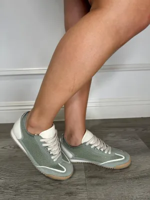 Harper - Breathable Green Mesh Sneakers
