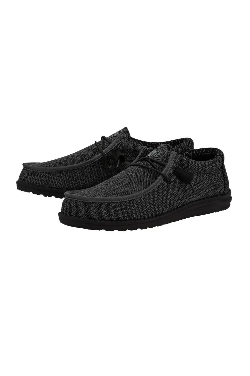 HEYDUDE Men’s Wally Sox Shoes in Micro Total Black | 40019-0XJ