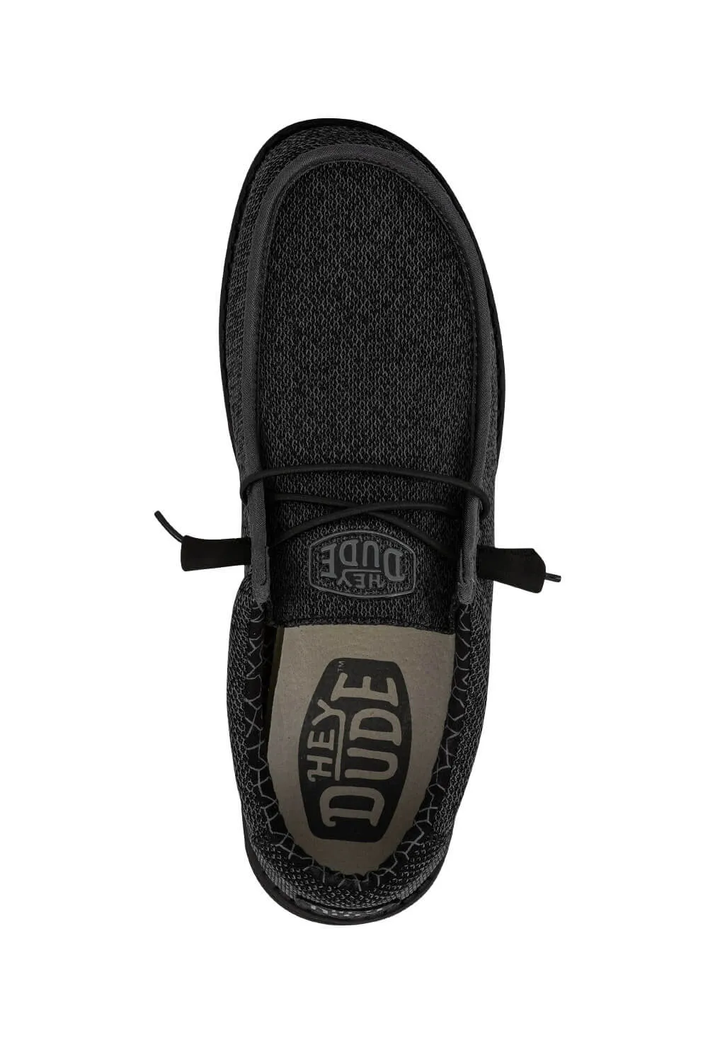 HEYDUDE Men’s Wally Sox Shoes in Micro Total Black | 40019-0XJ