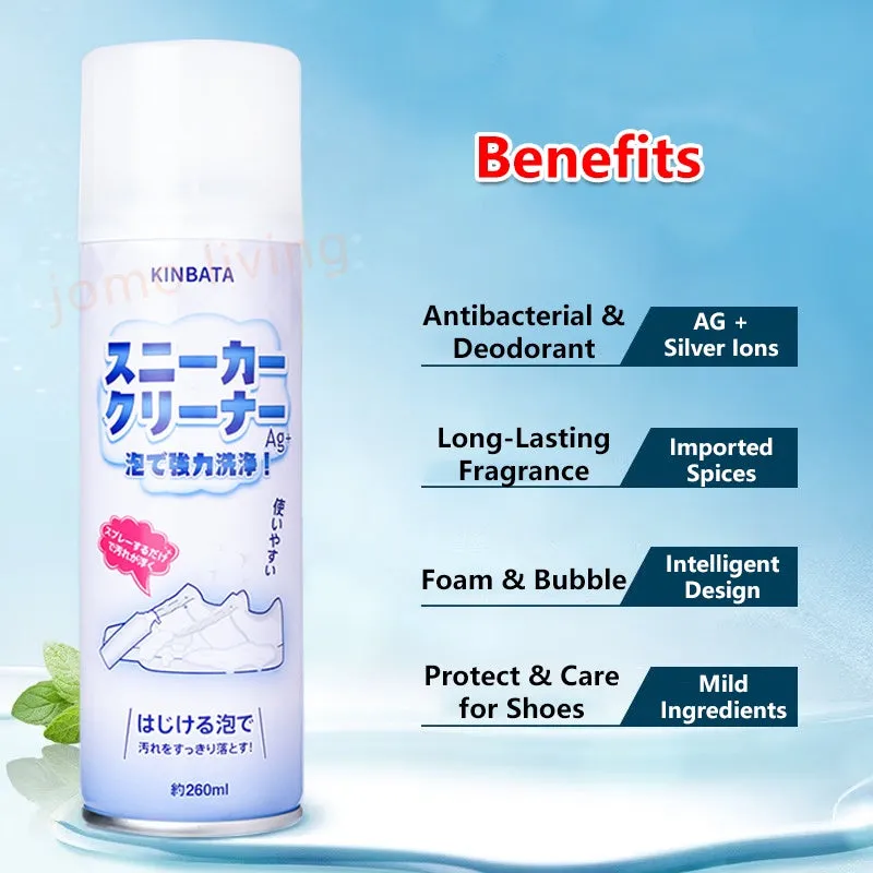 Japan Kinbata White Shoe Cleaner Sneaker Cleaning Agent Free-Wash Decontamination Foam
