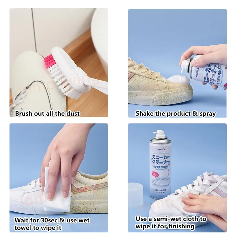 Japan Kinbata White Shoe Cleaner Sneaker Cleaning Agent Free-Wash Decontamination Foam