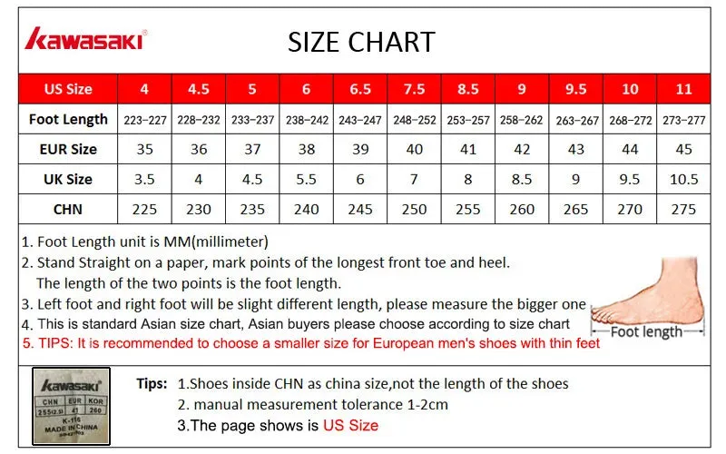 Kawasaki  Badminton Shoes  Breathable Anti-Slippery Sport Tennis Shoes for Men Women Zapatillas Sneaker K-086