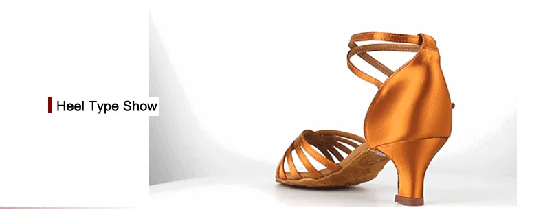 Latin Ballroom Dance Shoes Dance Sneakers for Salsa, Satin Open Toe, Tan Color with Cowhide Sole