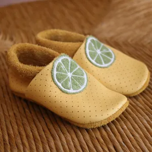 Leather Summer-Flair Lemon Slippers - Honey - 18-25