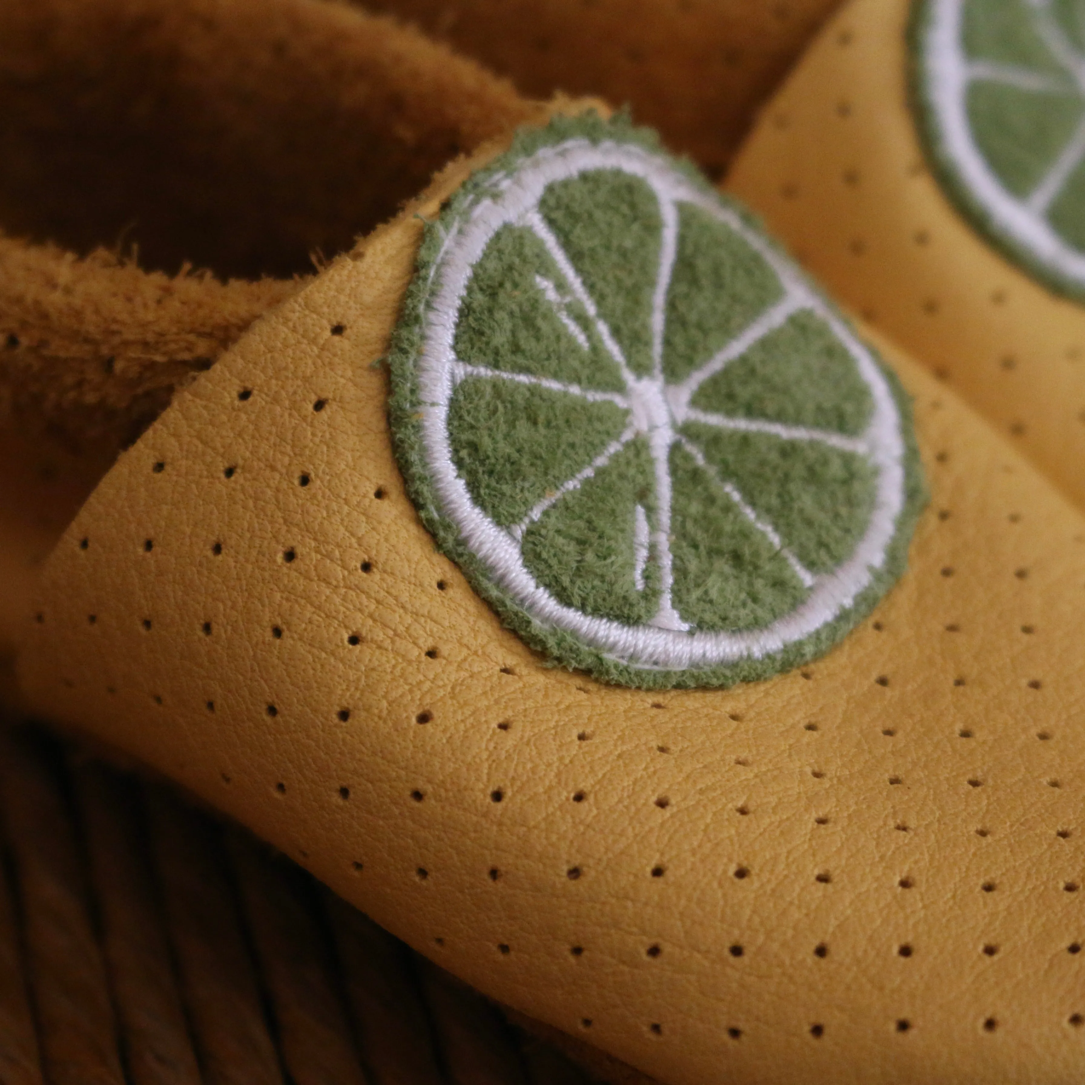 Leather Summer-Flair Lemon Slippers - Honey - 18-25