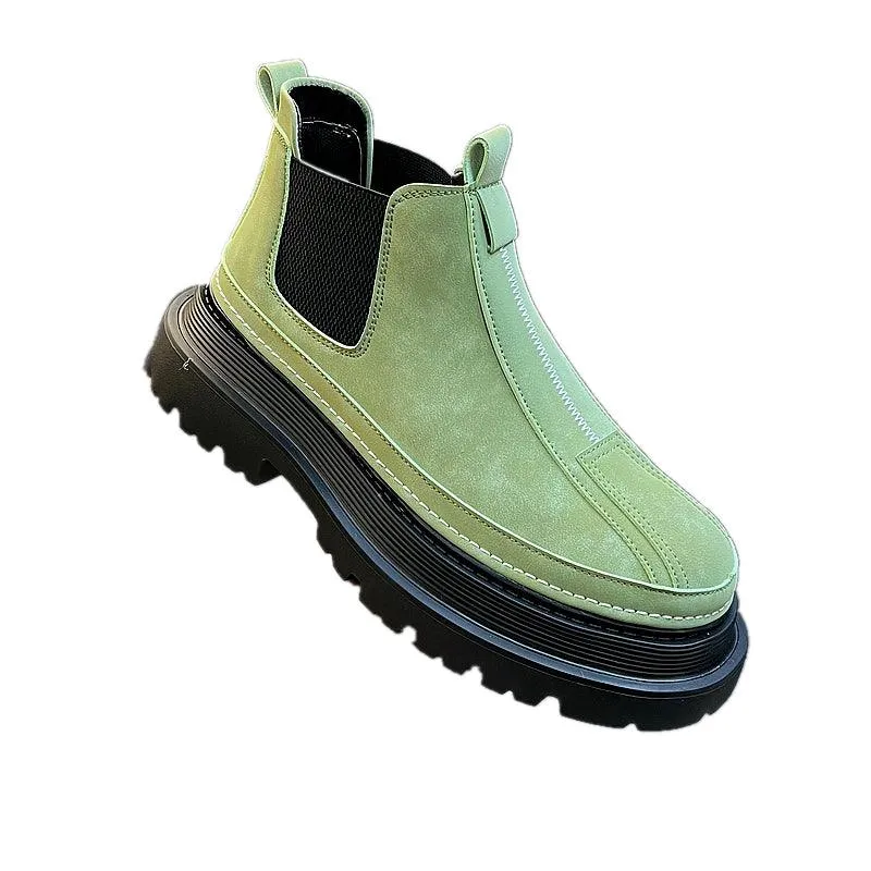 Lightweight High-Heeled Casual Boots | Thick Sole Leather