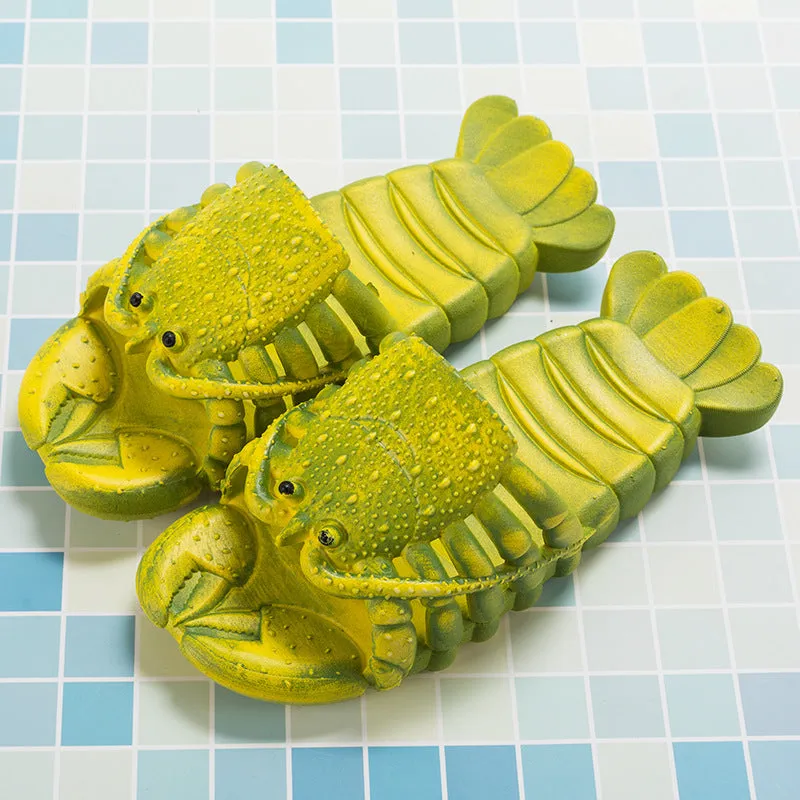 Lobster Slippers Unisex Men Funny Slides Animal Fishing Flops For Boys Summer Slippers Beach Shoes Man Mules