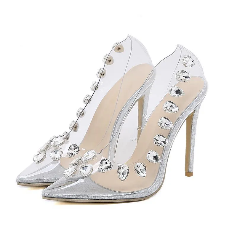 Luxurious Waterdrop Diamond Stiletto Women's Evening Shoes